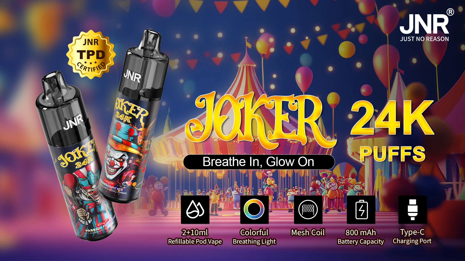 JNR Joker 24K vape rechargeable design moderne France